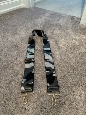 Adjustable Camouflage Bag Strap with Gold Hardware